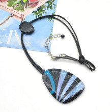 2021 2022  new design oil paint and inlay rainbow acrylic women pendant necklace